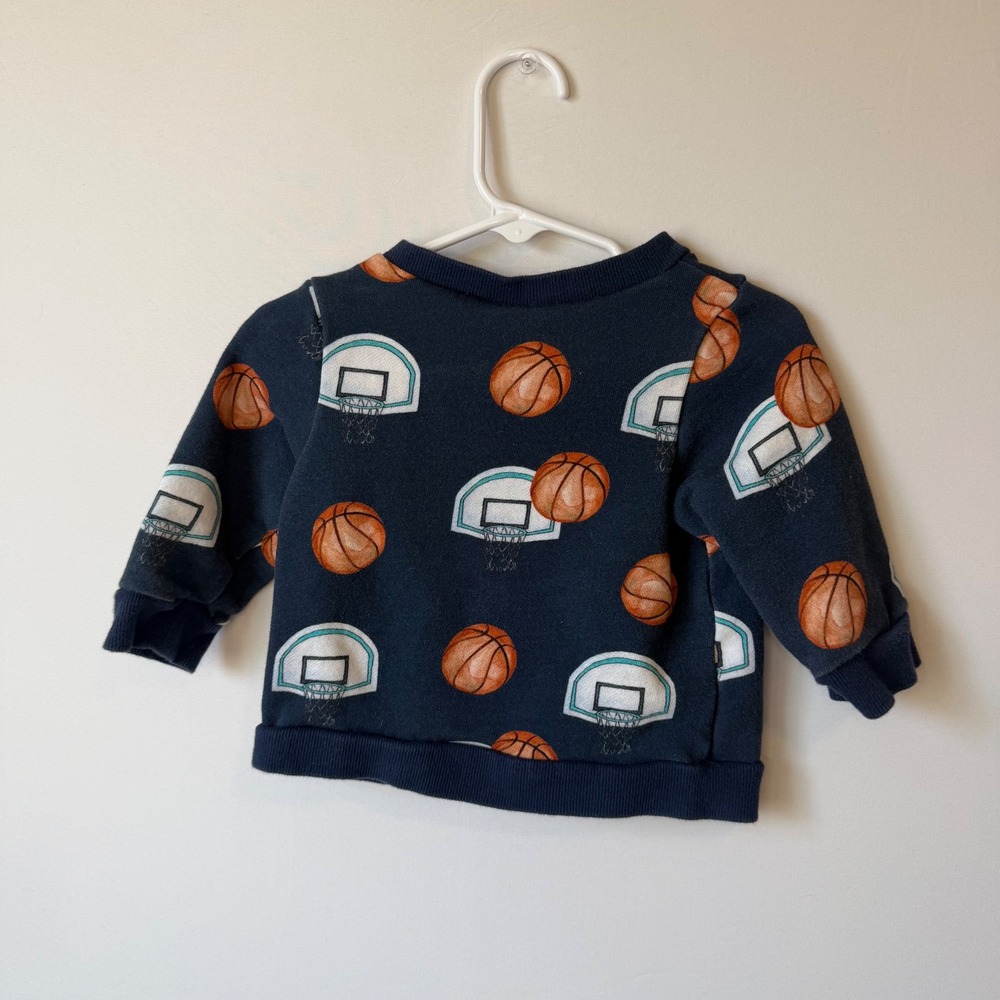 Posh Peanut Basketball 2 Piece Crewneck Sweats Set Size 12-18 Month - Picture 6 of 6